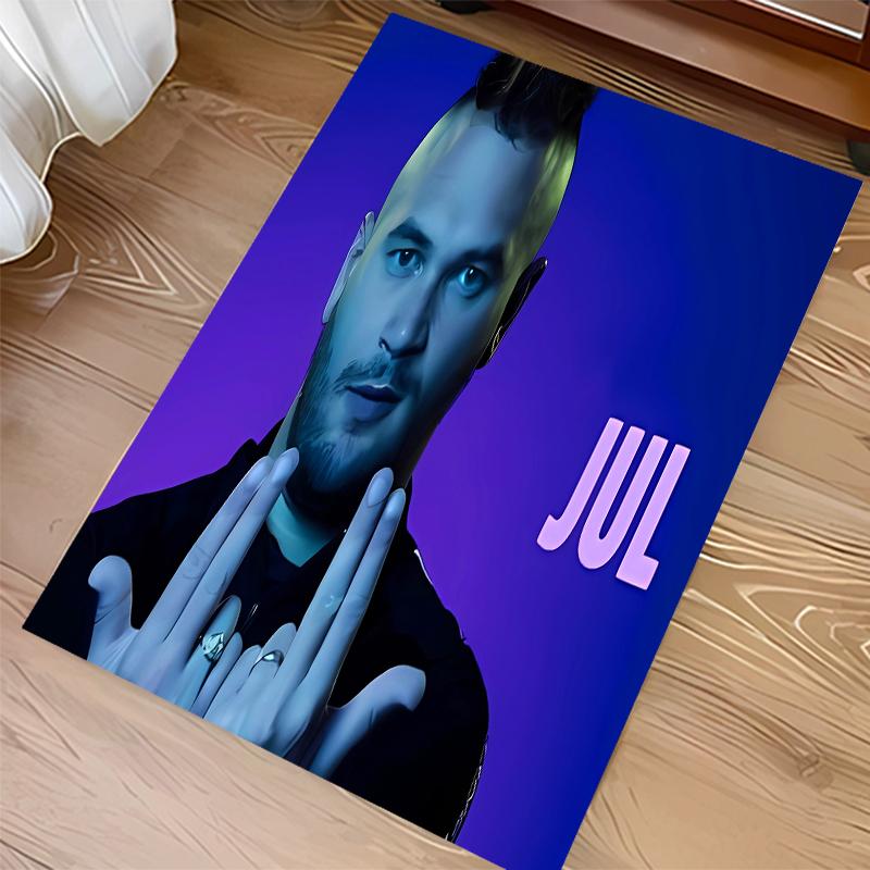 1pc Jul rapper Print Area Rug - Soft, Washable Non-Slip Indoor Mat for Office Chairs, Living Room, Home Office Decorative Rug
