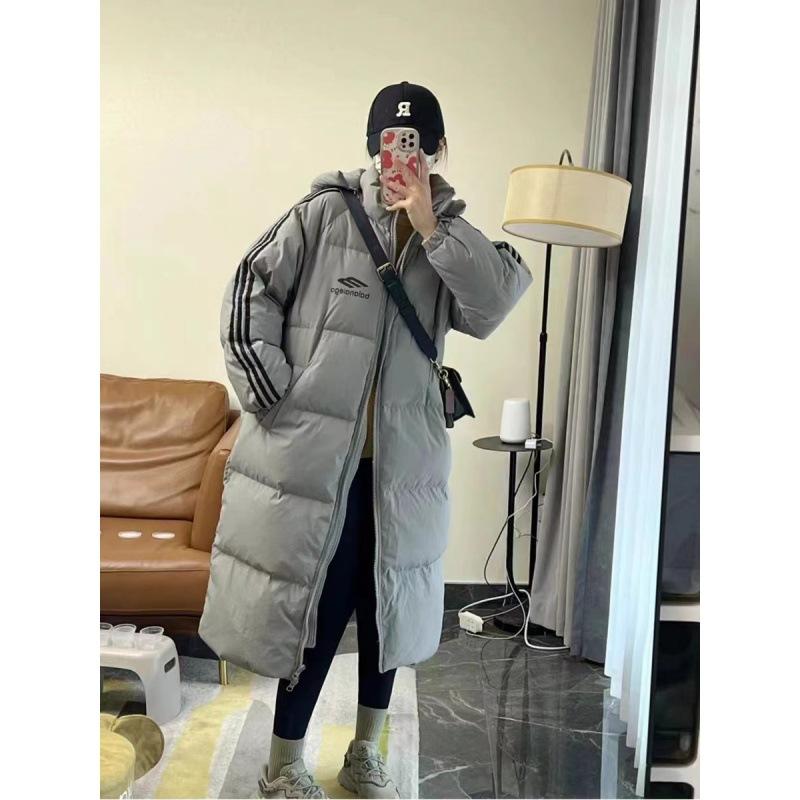 

Medium and long down cotton-padded clothes for women s winter new over-knee students loose large size thickened cotton-padded jackets, bread clothes S