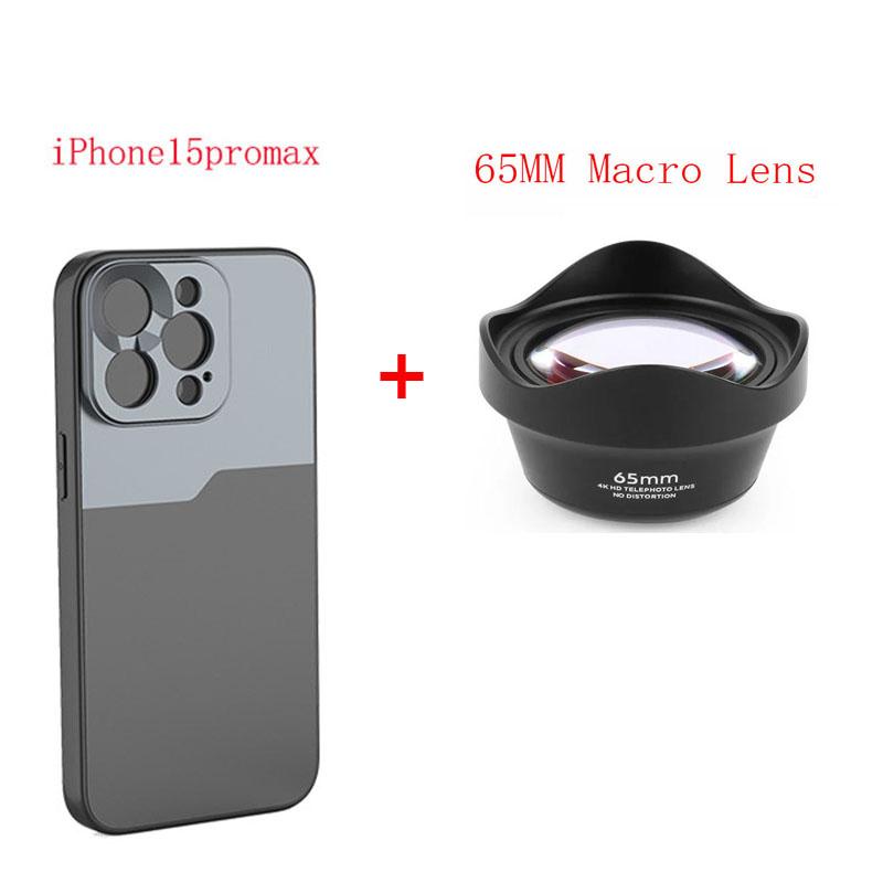17MM Thread Phone Case for Iphone 15 Pro Max Plus ,2X Macro Lens Kit 65mm Lens No Distortion Phone Lenses for IPhone 15 Pro Max