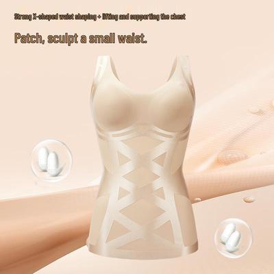 Gilet gainant sans couture à compression croisée pour femme - Respirant, Haute élasticité, Bonnets fixes
