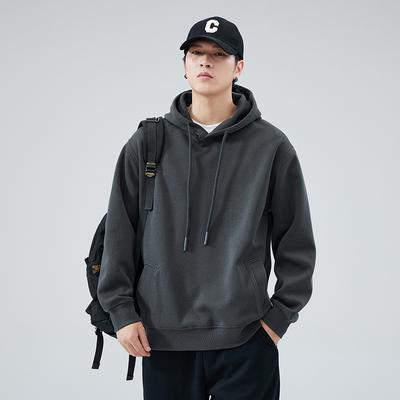 Autumn Anti-Wrinkle American Heavy Couple Pullover Hooded Sweater Men'S Loose Casual Solid Color Hoodie Tide