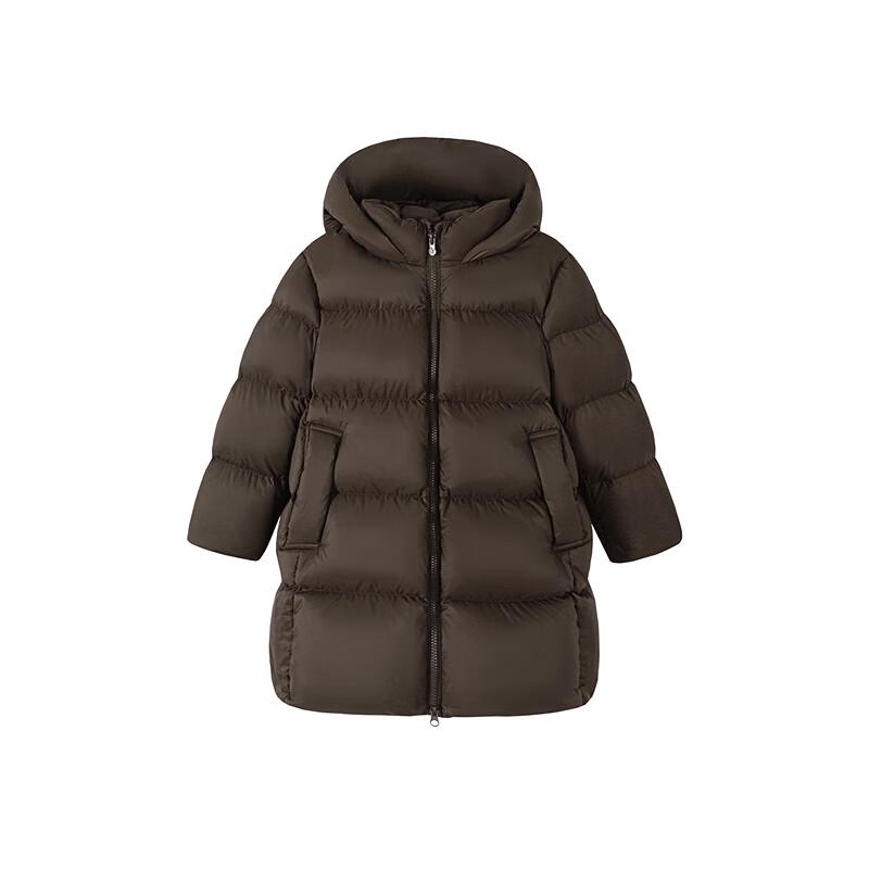 Minibala Kids' Long Hooded Three-Proof Down Jacket