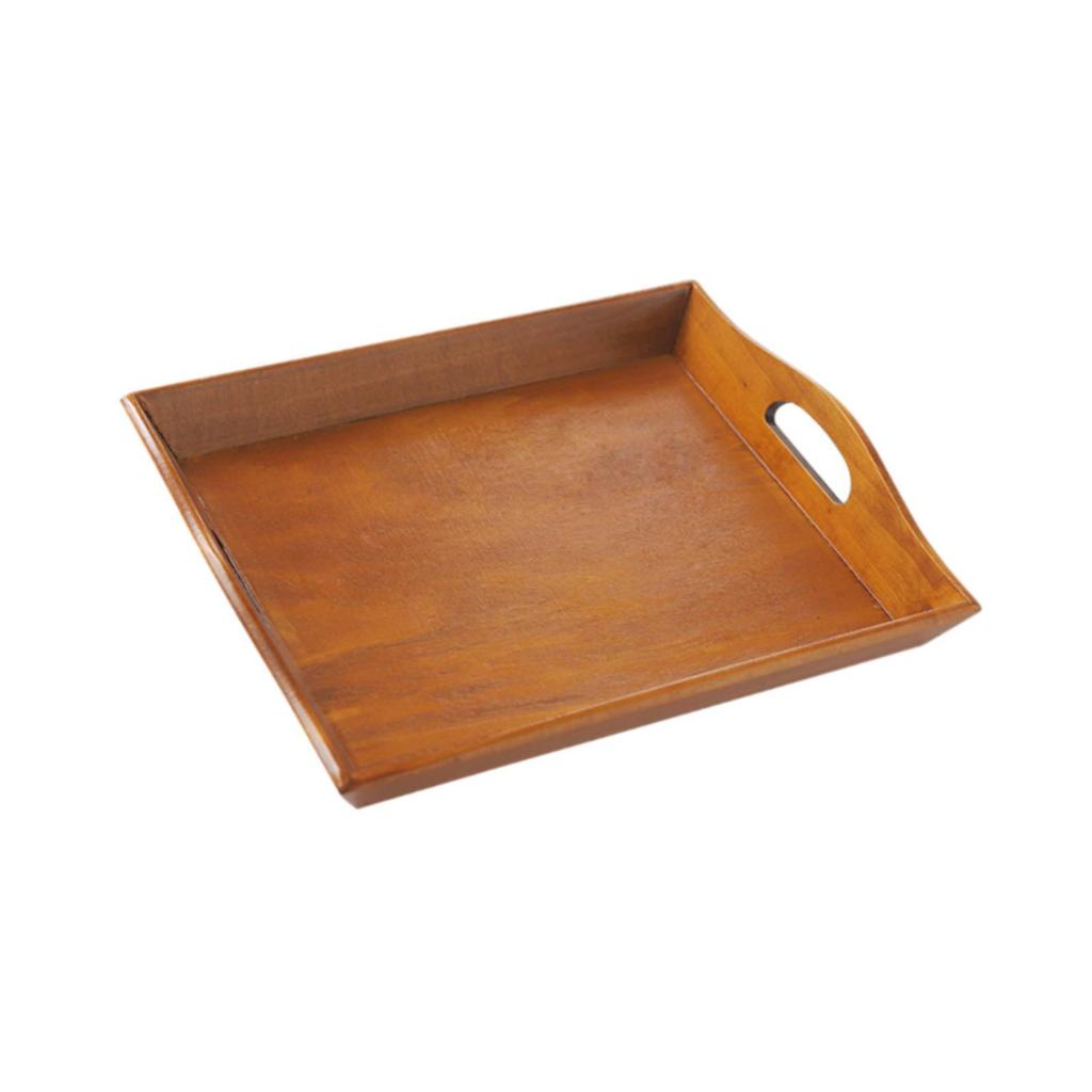 Rectangular Wooden Serving Tray for Coffee Table, Simple Storage Cafe, Party,