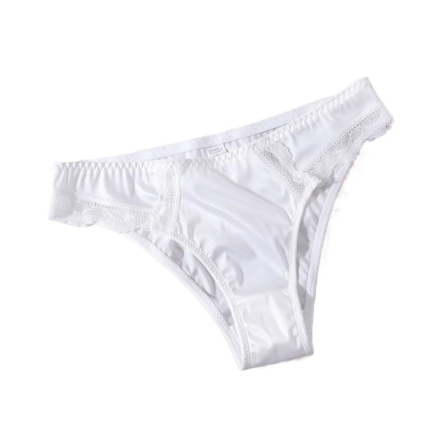 TERMEZY Women s Sexy Low-rise Briefs Lace Trim Panties Seamless Thin And Breathable Briefs M белый