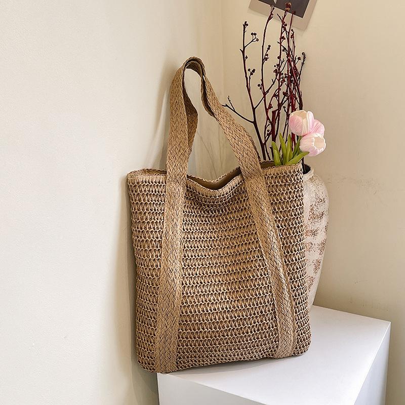 

Holiday large-capacity new beach tote bag women s leisure solid color versatile personality niche design shoulder bag хаки