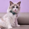 Detachable Christmas Cat Collar Striped Adjustable Pet Bow Tie Collar Bell Pendant Santa Claus Print Safety Breakaway Collar