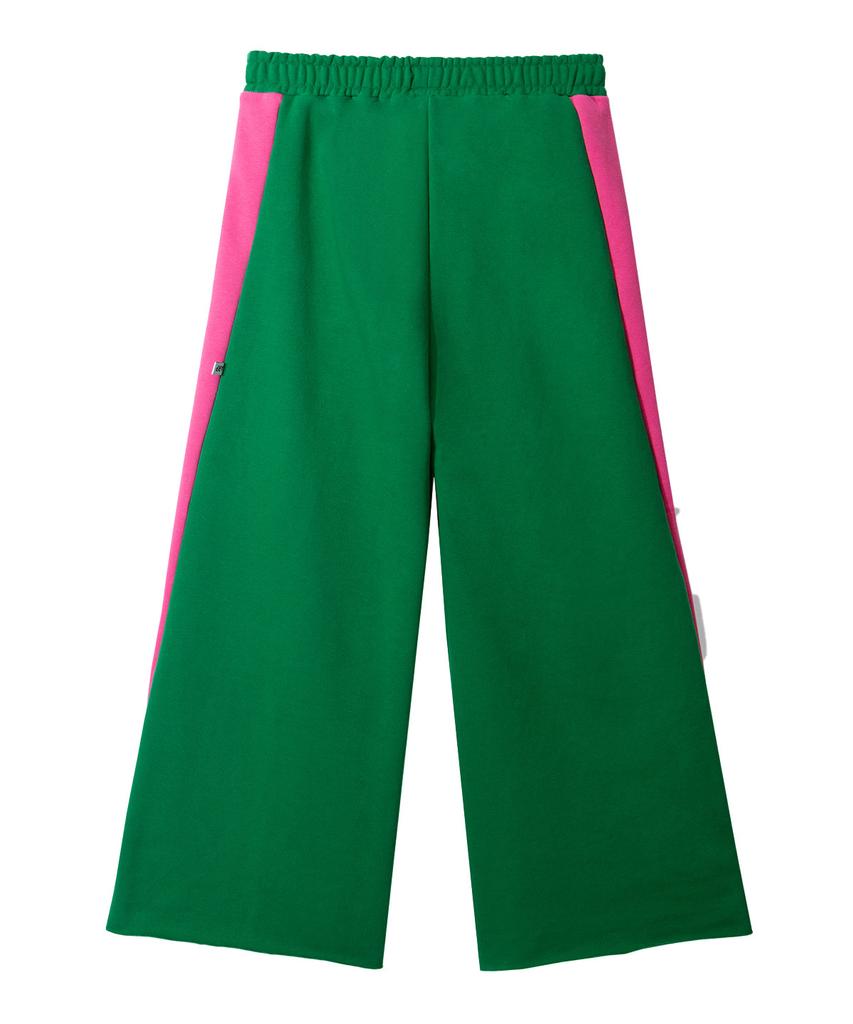 Yankoaleupeu American Rabbit Double-Pleat Sweatpants - Green/Magenta Pink