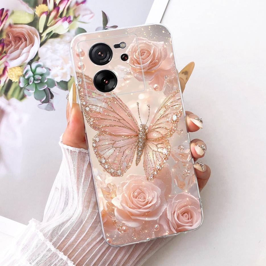 For Xiaomi Mi 13T Pro 5G Case Luxury Butterfly Tree Painted Cover Soft Silicone Phone Case For Xiaomi 13T Pro Mi13T Pro 5G Shell