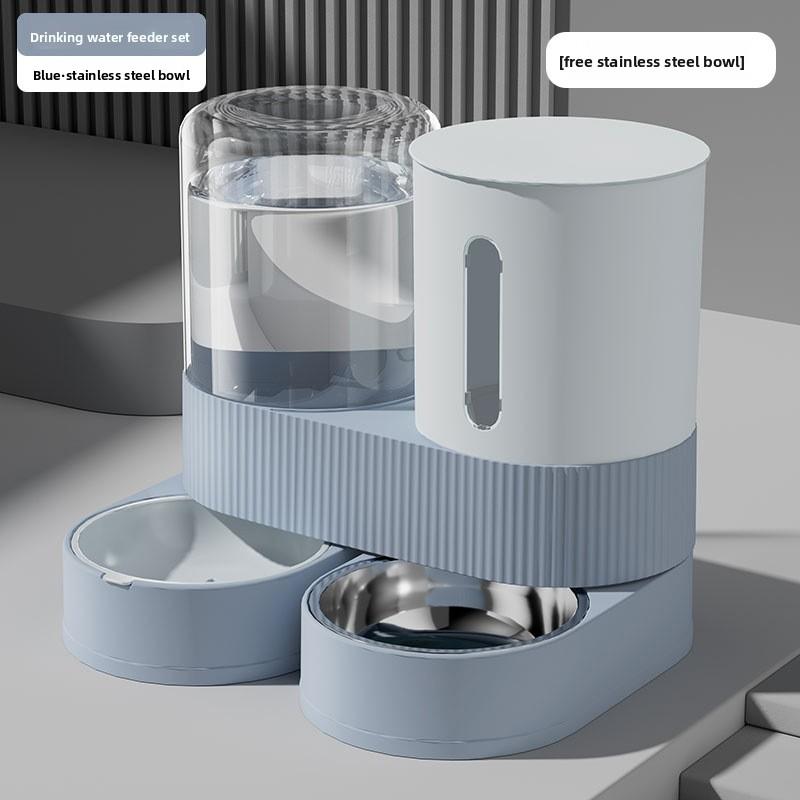Pet Integrated Automatic Water and Food Feeder and Water Dispenser, Large Capacity, Dry and Wet Separation, Cat Bowl and Dog Bowl, Pet Supplies