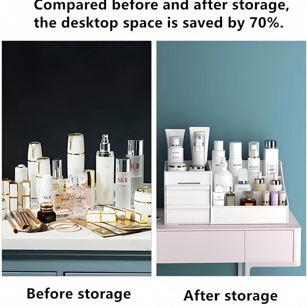 Men's Women's Perfume & Cologne Organizer with Drawers - Countertop Cosmetic Storage Box Suitable for Skincare, Toiletries.
