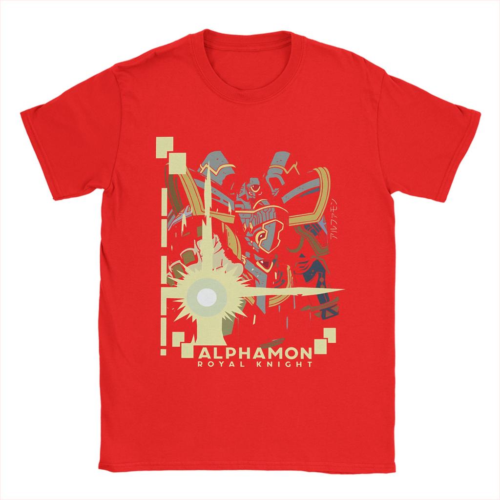 digimon alphamon royal knight T-Shirts Awesome 100% Cotton Tee Shirt O Neck Short Sleeve T Shirt Plus Size Clothing