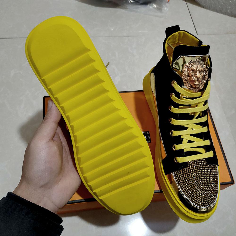 Móda Luxusní pánské kotníkové boty Trend sportovní ležérní boty Vysoké deskové boty Mládežnické kamínkové ležérní boty A4