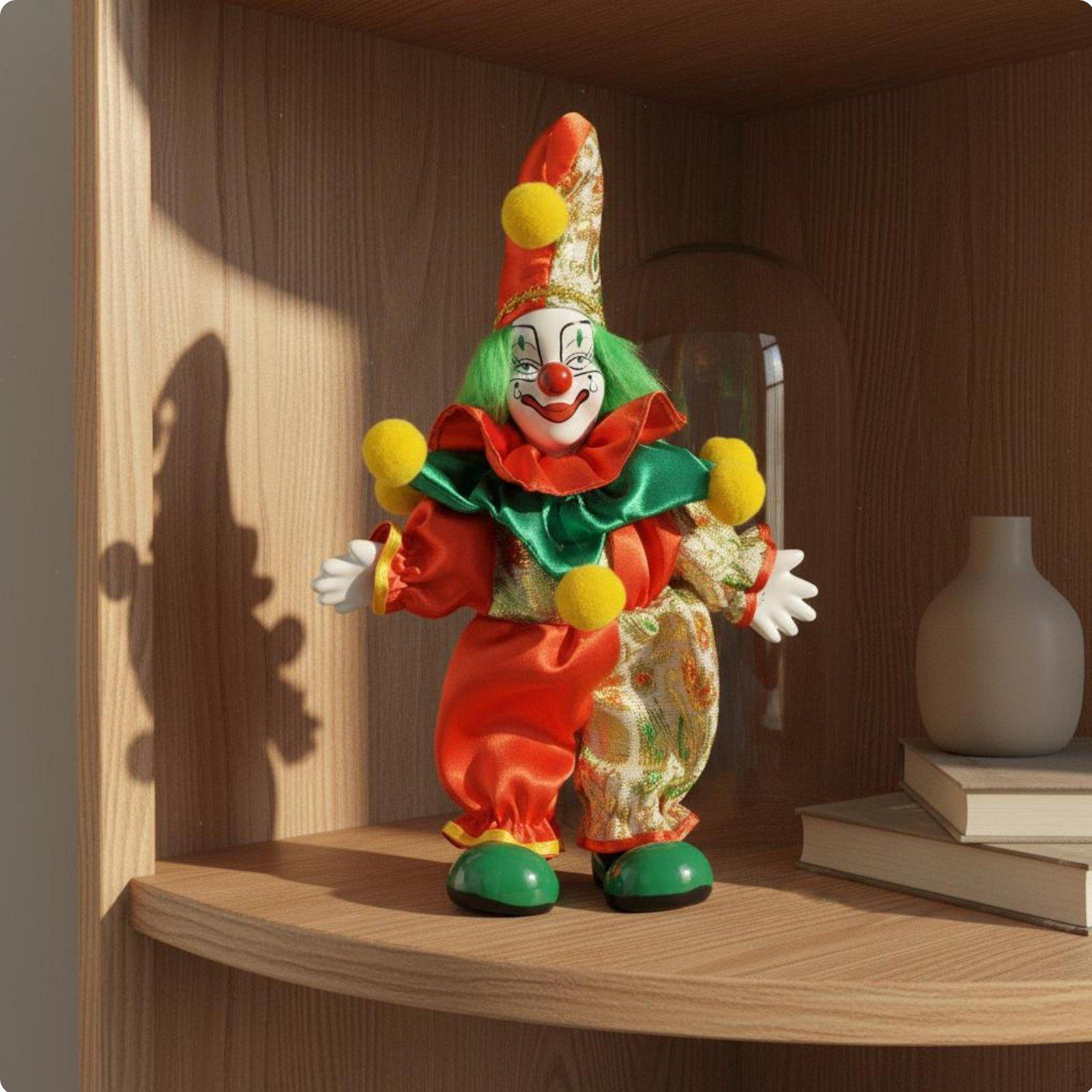 Handmade Ceramic Clown Doll Artistic Craft Porcelain Construction Collectible