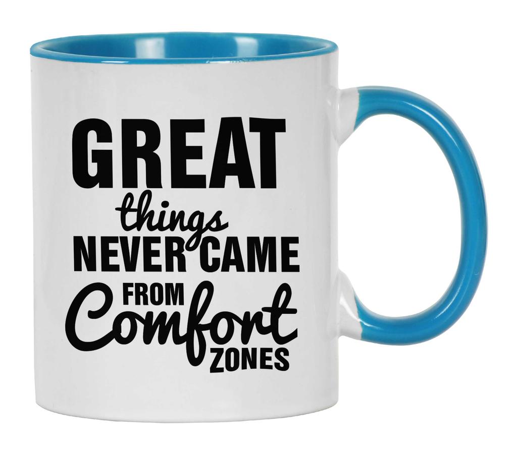 Inkdotpot Great Things Never Came From Comfort Zones 11Oz Ceramic Coffee Mug Inspirational Quotes Gift For Employee Boss Coworkers