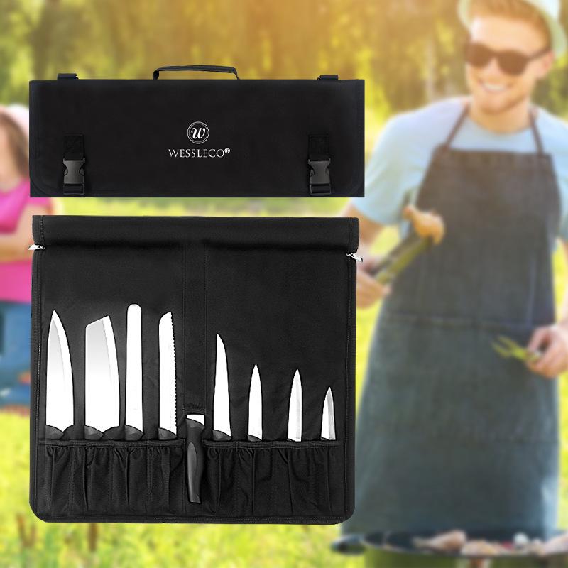 Portable Chef Knife Bag Oxford Durable Professional Kitchen Cleaver Japanese Storage Pocket Carrying Roll Bag Outdoor Organizer