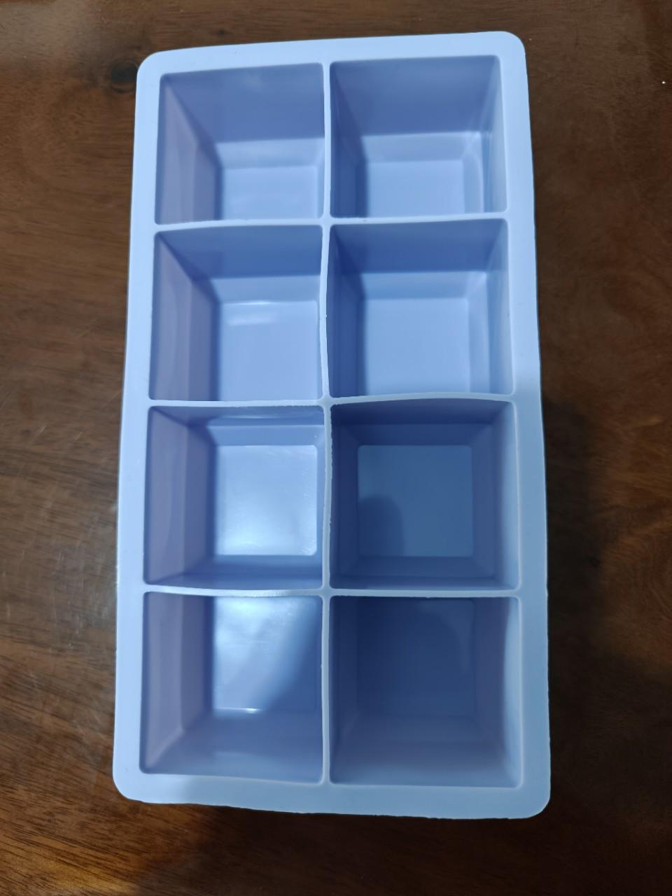 6-Piece Silicone Square Ice Cube Tray Mold Set Black