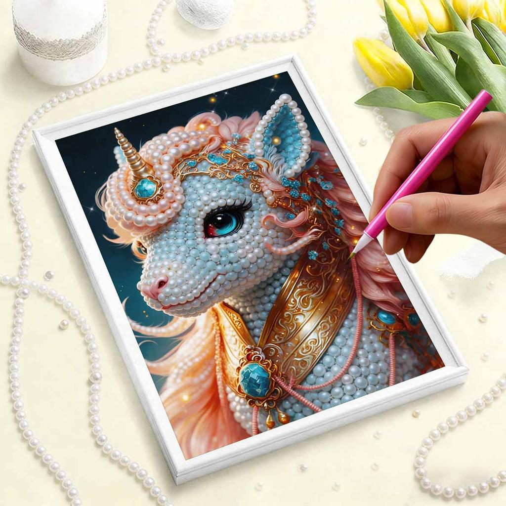 DIY Horse Pearl Art Painting for Home Wall Decor Pearl Gem Paintings Picture Arts Craft  for Adults/Beginners Gift Idea Home Decor Without Frame