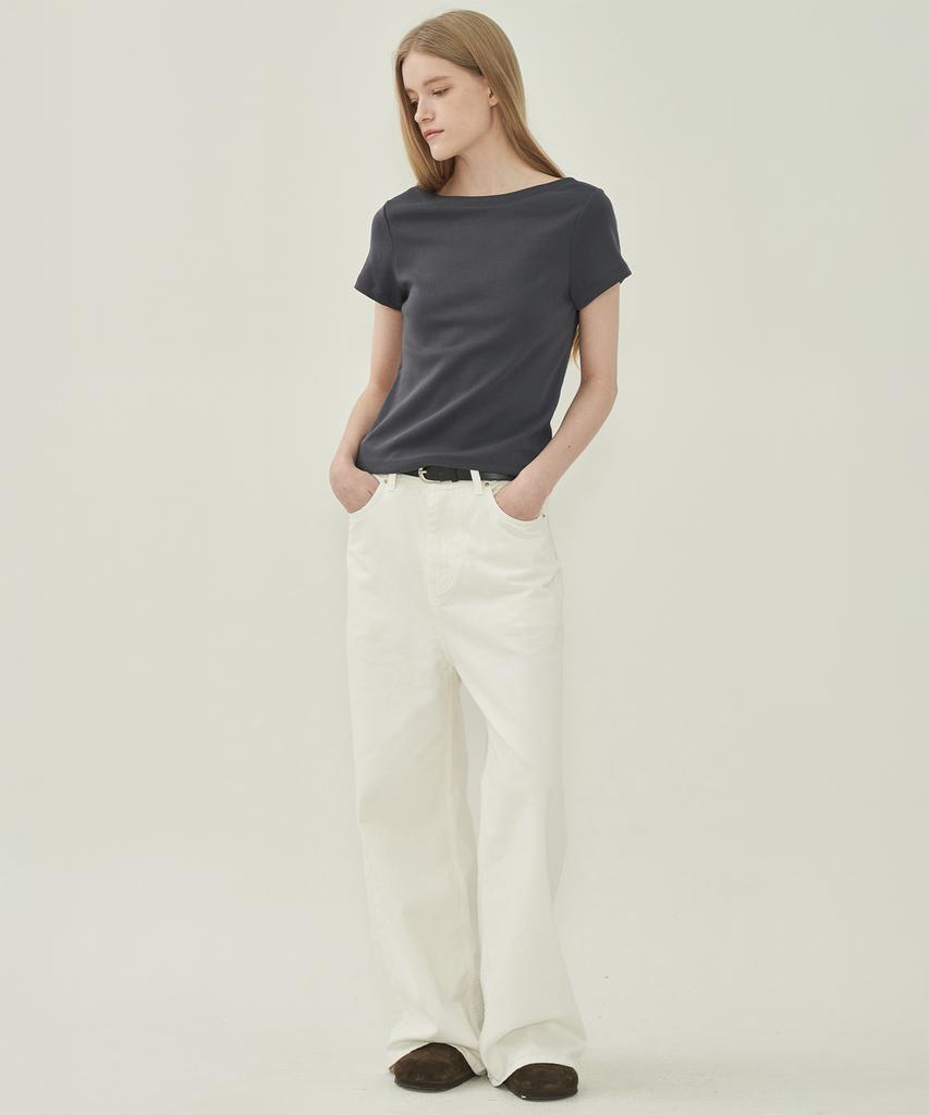 MOTT Boat Neck T-Shirt - Navy