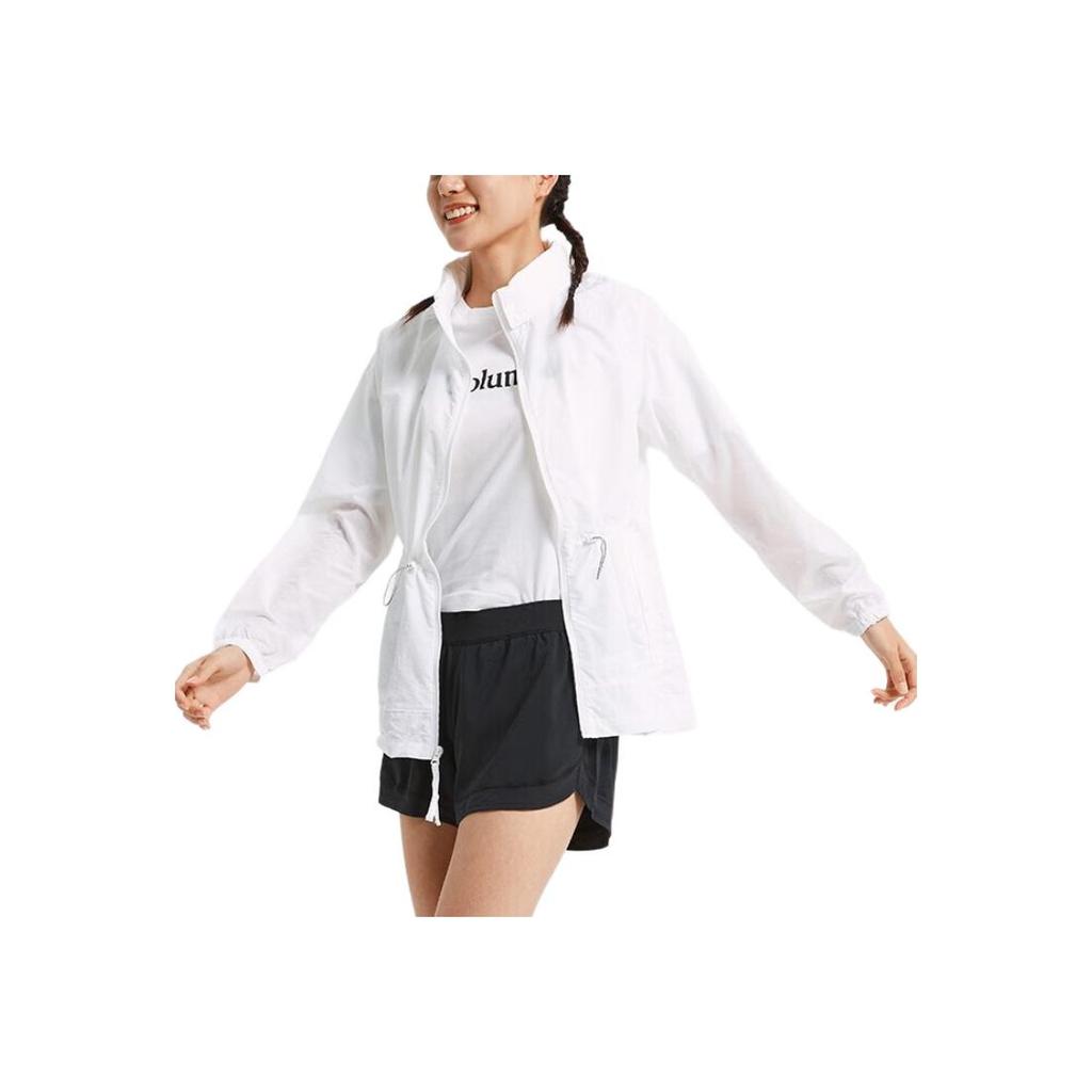 Columbia Solid Color Outdoor Logo Print Hooded Camping Cooling Cardigan Skin Shirt UV Protection Ultra Light Sunscreen Women outerwear WR0369-100