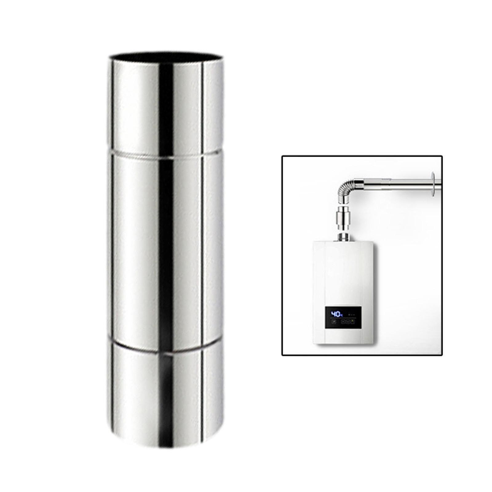 

Thickened Stainless Steel Water Heater Vent Pipe Secure Flue Tube for Wall Mounted Boiler and Kitchen Chimney