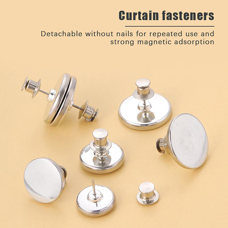 4Pairs Curtain Magnetic Button Detachable Curtain Strong Magnetic Fix Fastener Clip Adjustment Curtain Close Magnet Buckle