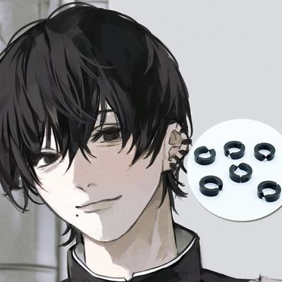 Anime Chainsaw Man Earrings Yoshida Hirofumi Stainless Steel Ear Bone Clip for Women Men Cosplay Jewelry Accessories