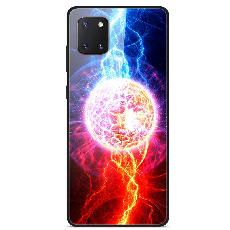 For Coque Samsung Note 10 Lite Case Tempered Glass Planet Space Cover for Samsung Galaxy Note10 Lite Case S10 Lite Glass Case