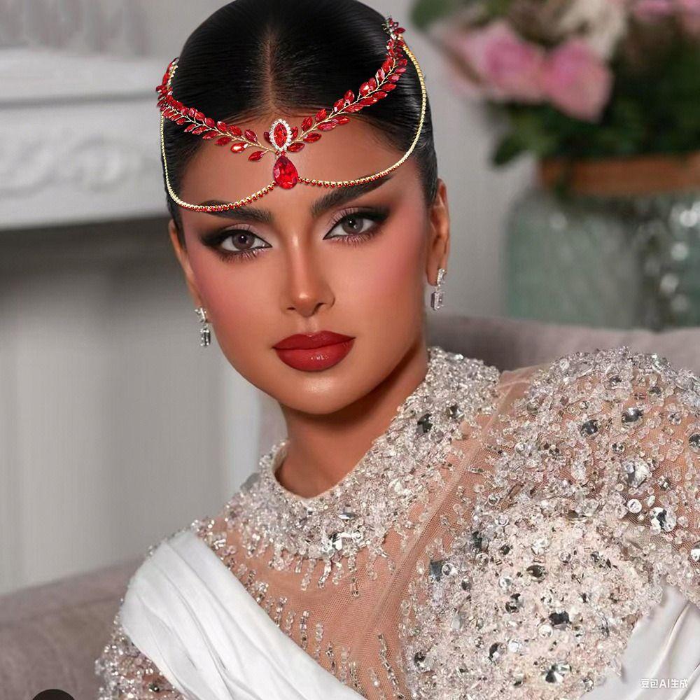 Exquisite Bride Forehead Head Chain Shining Woman Headwear Pageant Tiara  Dance Party
