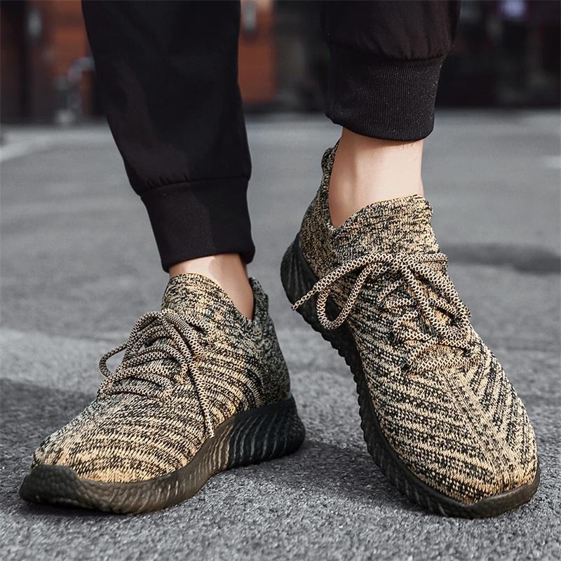 Large Size Fashionable Breathable Lightweight Sports Flying Mesh Shoes Outdoor Hiking Shoes Socks Shoes Sports Casual Men's Shoes