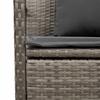Garden Bench with Storage Space and Cushions Grey Poly Rattan
