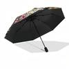 Color Retro DogThemed Automatic Opening and Closing Umbrella - 8 Ribs, Suitable for Leisure and Going Out, Outdoor Accessory, Gothic Style,