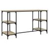 Desk Sonoma Oak Finish 140 x 50 x 75 cm Metal and Particleboard