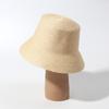 European and American New Flat Top Bucket Hat Imitation Raffia Sun Hat Women's Sun Hat Foldable Straw Hat