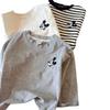 Toddler Striped Cartoon T-shirt: Spring/Autumn 2024 Collection, Round Neck Top for Kids