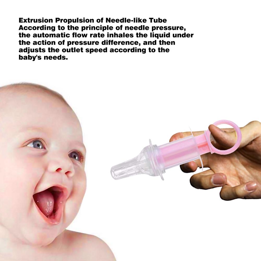 Baby Medicine Feeder Dispenser Syringe Dropper Feeder Infant Feeding Utensils with Nipple Pacifier for Feeding Medicine Water Juice or Other (Pink)