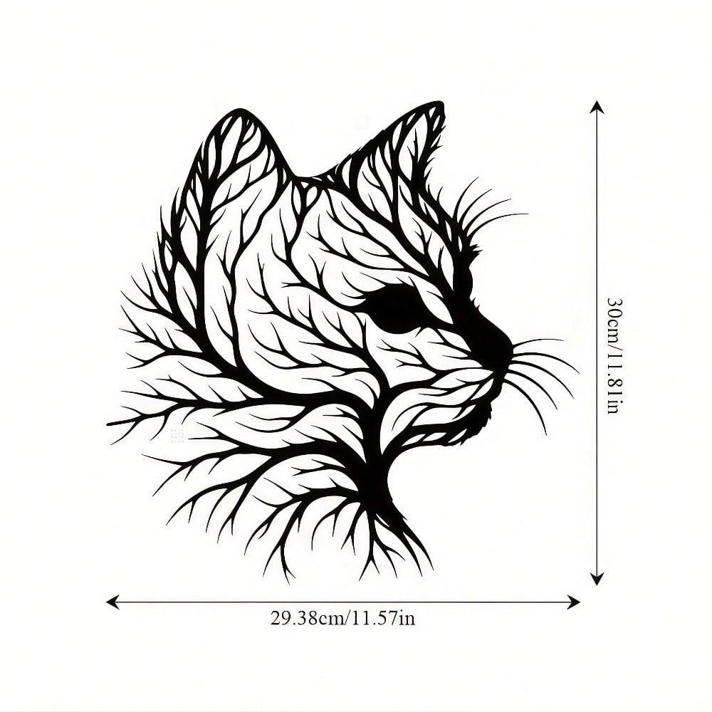 Metallbaum-Silhouette Wanddeko Schwarz Elegant Wohnkunst für Wohnzimmer Schlafzimmer