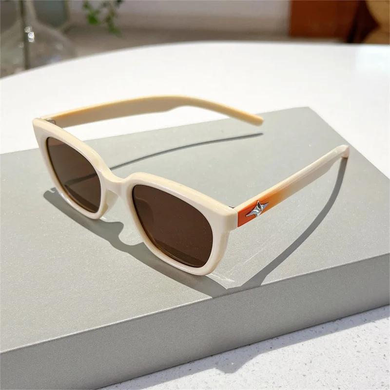 Vintage Square Sunglasses Women For Men Fashion Luxury Brand Designer Sun Glasses Trending Rivet Star Punk Gradient Shades Uv400
