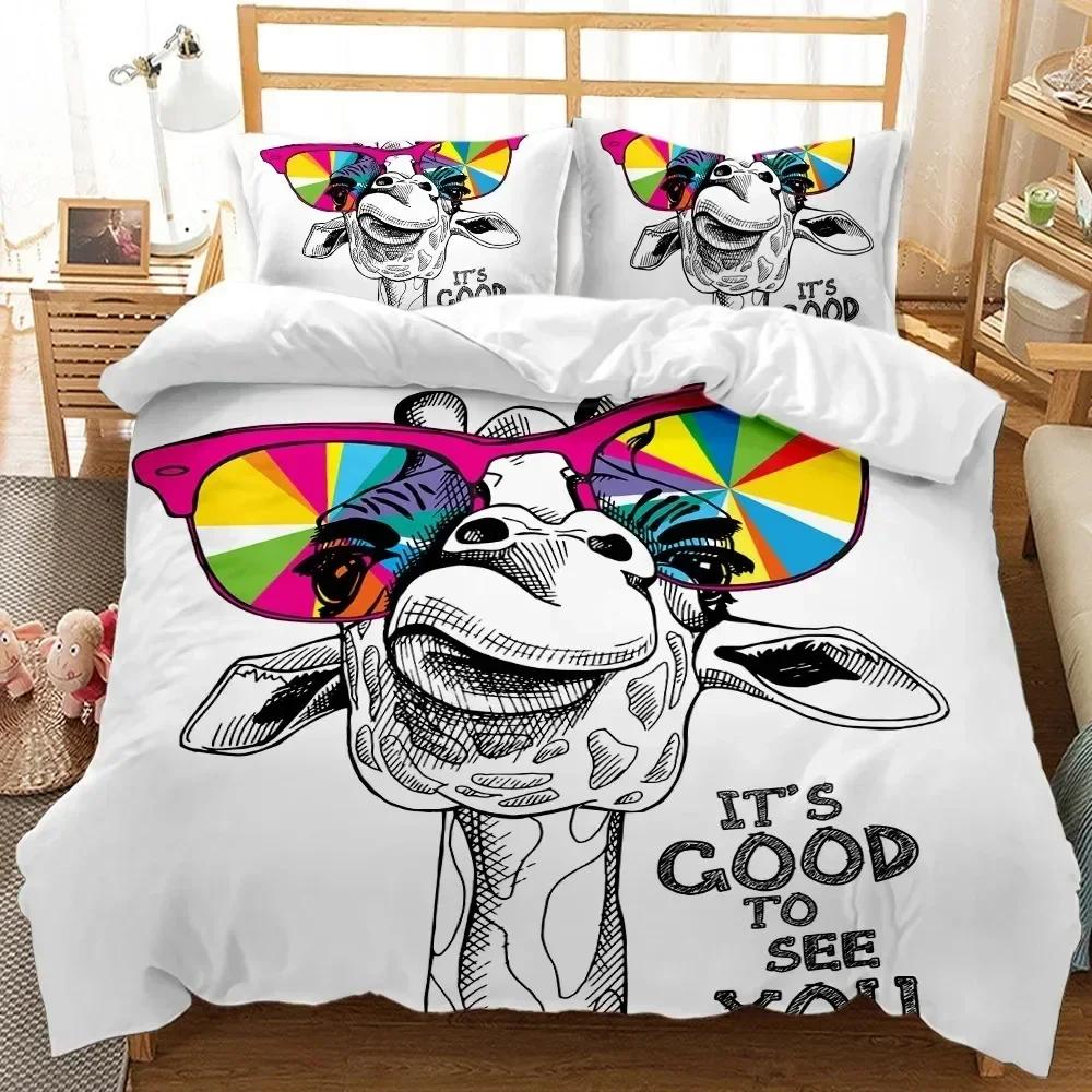New Llama Duvet Cover Set Queen King Full Twin Size Cute Alpacas Bedding Set For 3D Polyester Quilt Cover Animal Comforter Cover