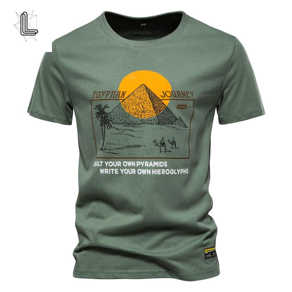 

AIOPESON, хлопковая футболка для мужчин, брендовая качественная мужская футболка с принтом, повседневная облегающая футболка с круглым вырезом и коротким рукавом, летние мужские топы, футболка