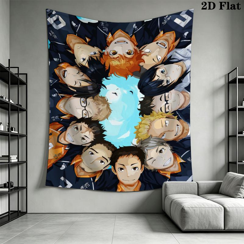 Haikyu!! anime Wall Tapestry Aesthetic Wall Hanging Printed Fabric Blanket Decorative Tapestries for Bedroom Living Room Home Decor