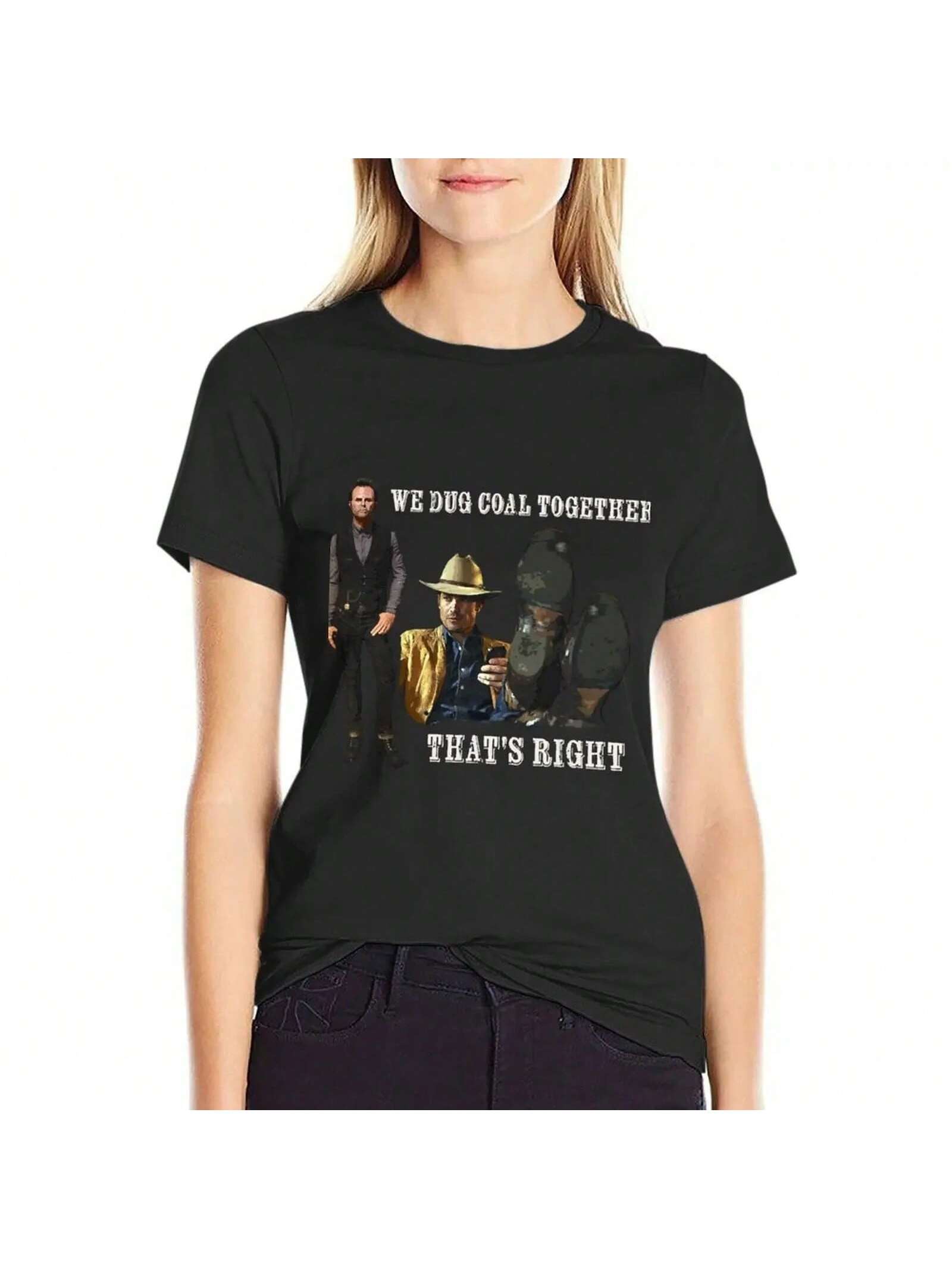 The Final Scene Of Justified - We Dug Coal T-Shirt Customizeds Aesthetic Clothing Anime Clothes T Shirts For Wounisex Loose Fit S разноцветный