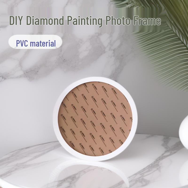 DIY Wooden Photo Frame for Diamond Painting - 20cm Mirror Oil Painting Decoration Round 19.5cm