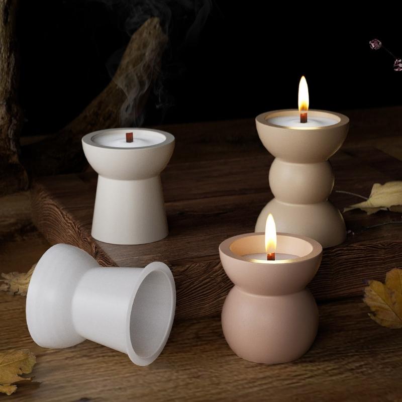 Practical Sturdy Silicone Craft Mould Home Accessory for Round Candle Holders Easy Release Daily Decoration