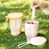Double Layer Oatmeal Storage Jars Anti-Slip Portable Salad Cup with Spoons Lids Sealed Fruit Preservation Cup Breakfast