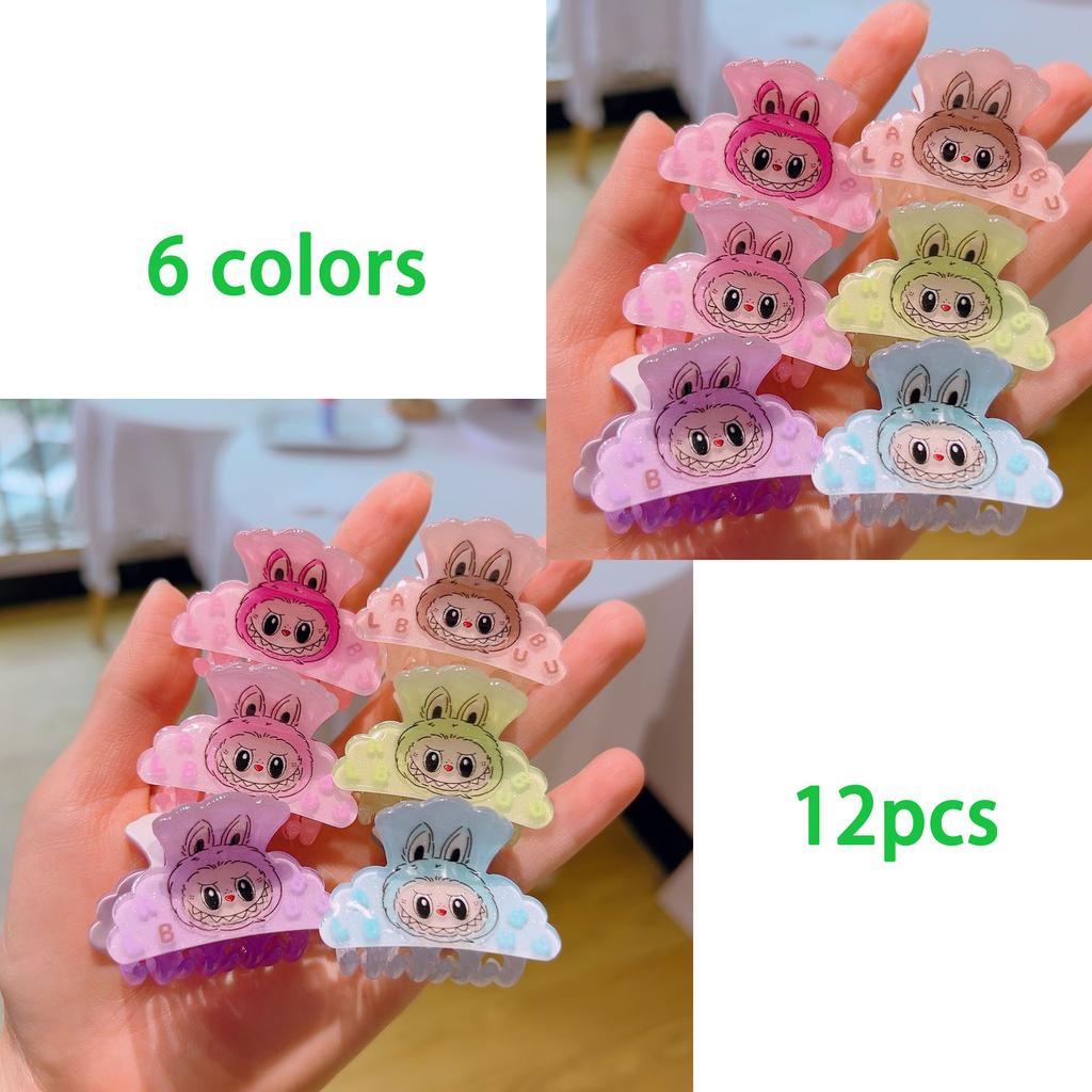 12 Bucăți/set Labubu Desene Animate Drăguț Labubu Clip de Prindere Versiune Coreeană Mini Clamă de Păr Piesă de Păr Disc Scărpinător Gheară de Rechin de Păr Gheară de Coadă Accesorii de Păr