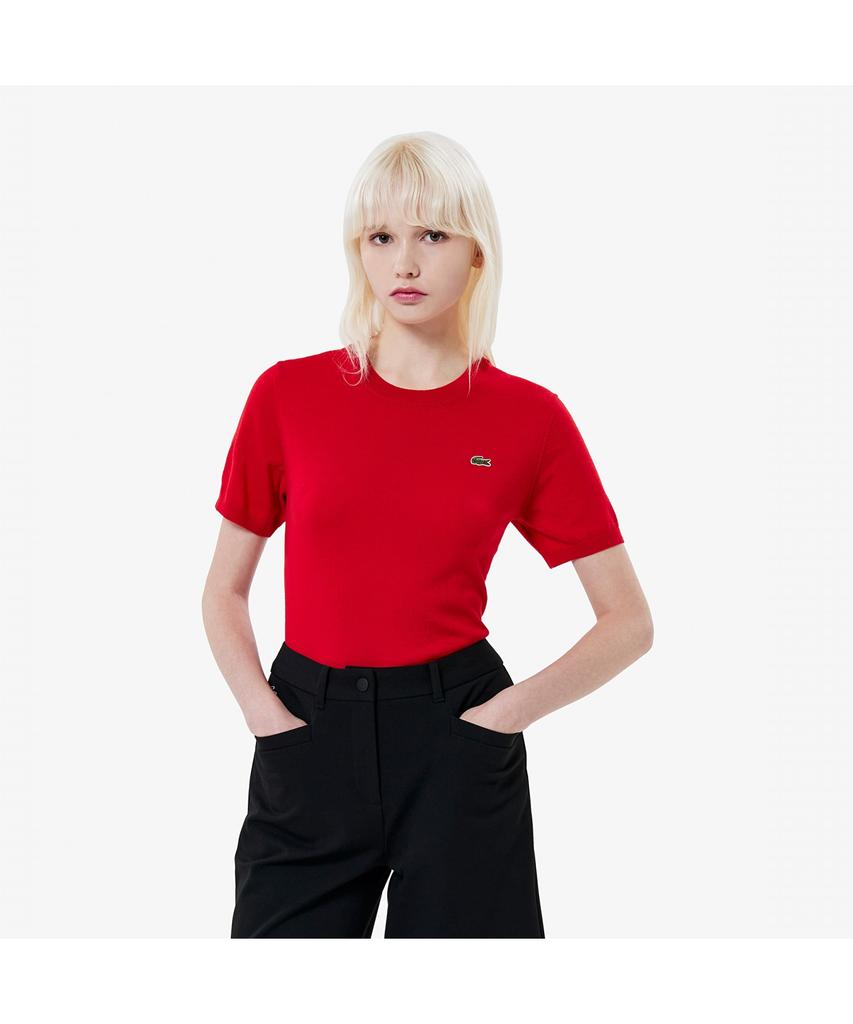 Lacoste Women'S Soft Wool Short Sleeve Sweater Af101E-55N 240