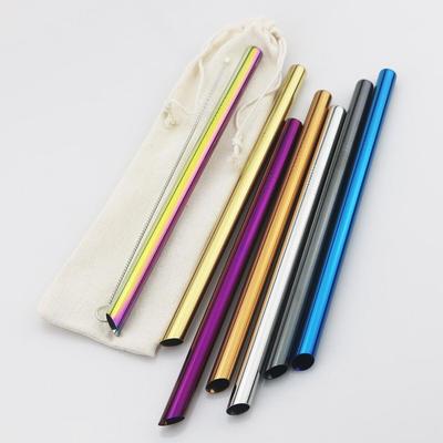 Metall-Trinkhalm-Set, bunt, wiederverwendbarer 304-Strohhalm, Edelstahl-Strohhalm, breit, 12 mm, Perlen-Milchshake-Bubble-Tee-Strohhalm mit Bürste