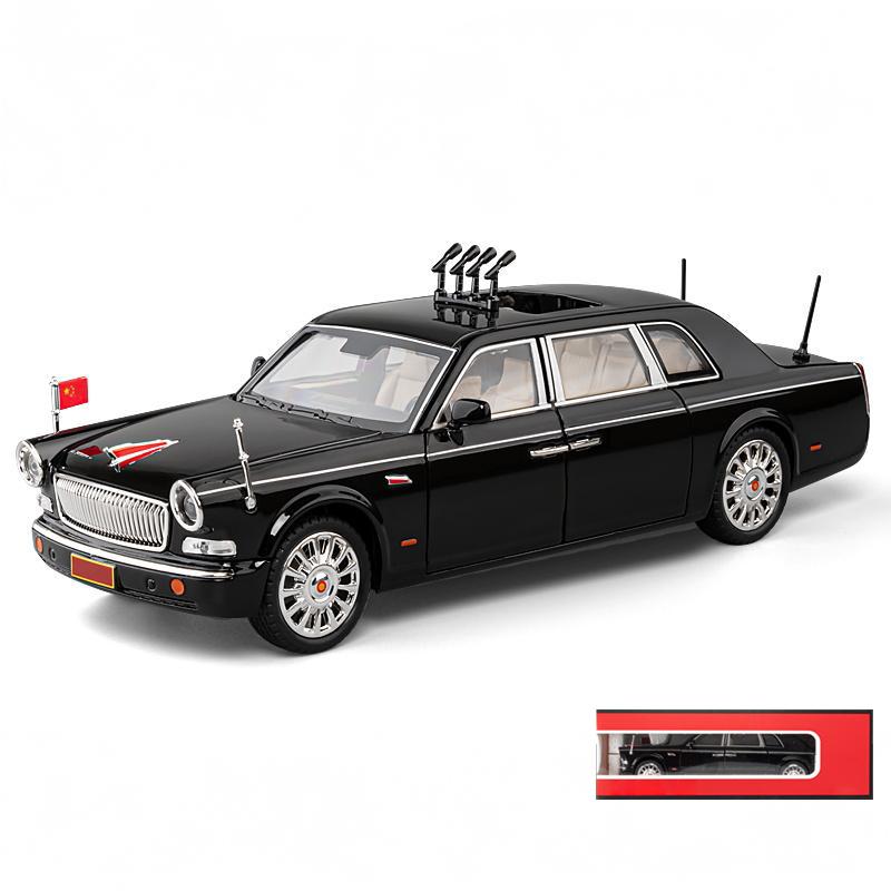 1:24 HONG QI L5 CA770 High End Cars Alloy Car Model Diecast Toy With Sound And Light Vehicles Decoration Toys For Kids Gift Boys