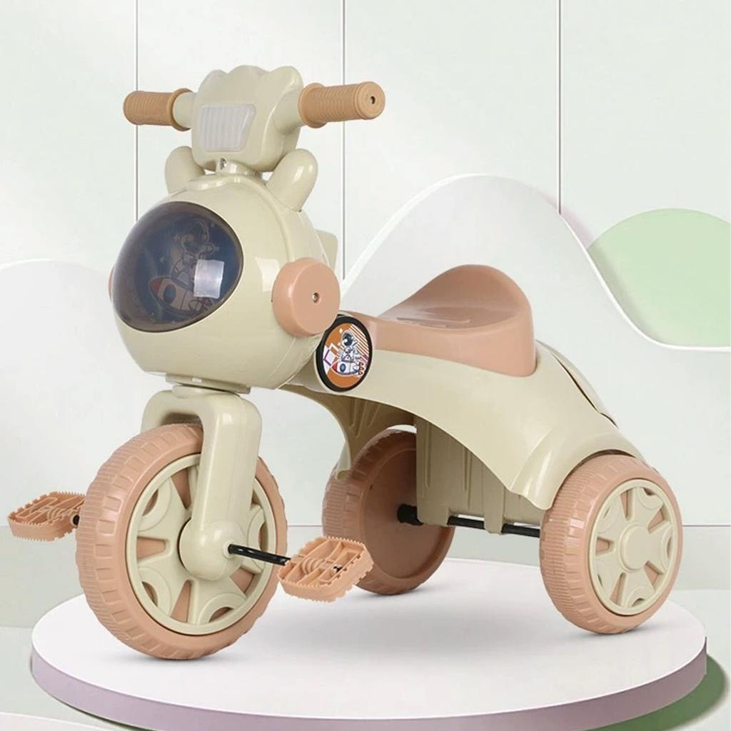 Toddler Tricycle Foldable Electric Plastic Kids Tricycle Interactive Music Light Children Trike Toy for 1 To 4 Years Old