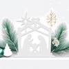 White MDF Christmas Tree Ornament, Nativity Scene, Wooden Decorations for Painting